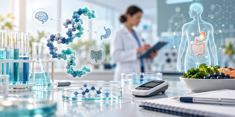 Clinical research scene showing metabolic health, appetite hormones, digestion and nutrition.